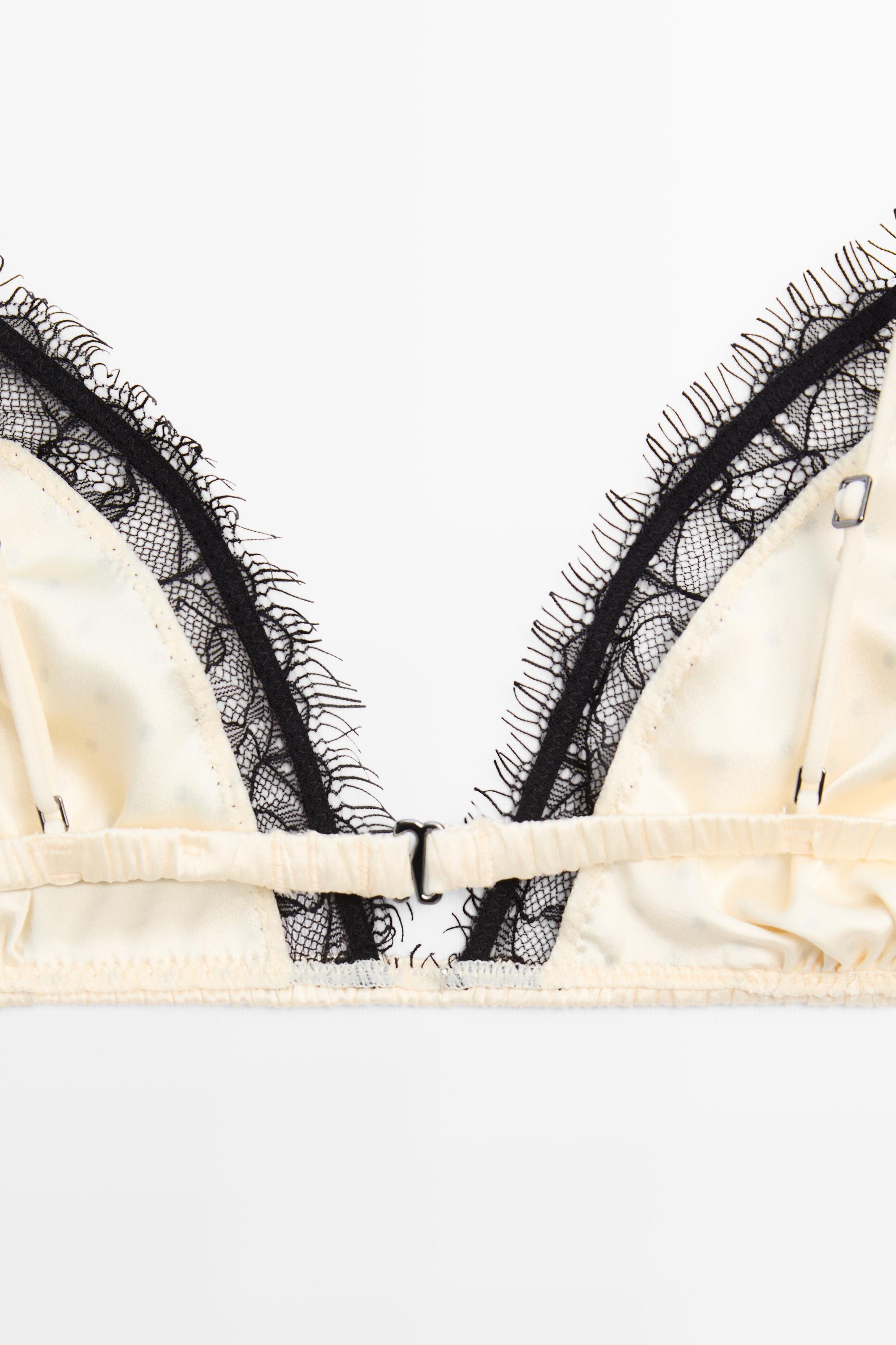 Soutien-gorge triangle en soie à pois